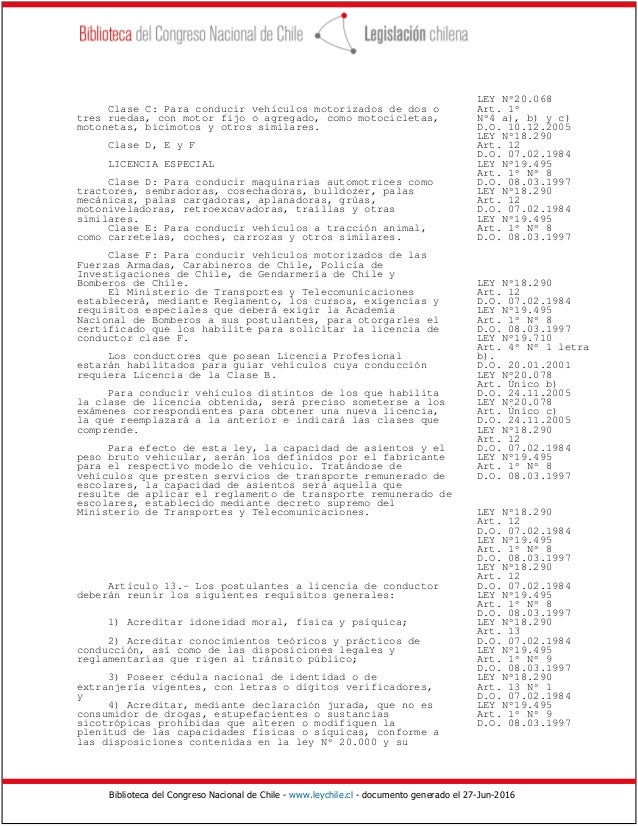 ley 18290 actualizada